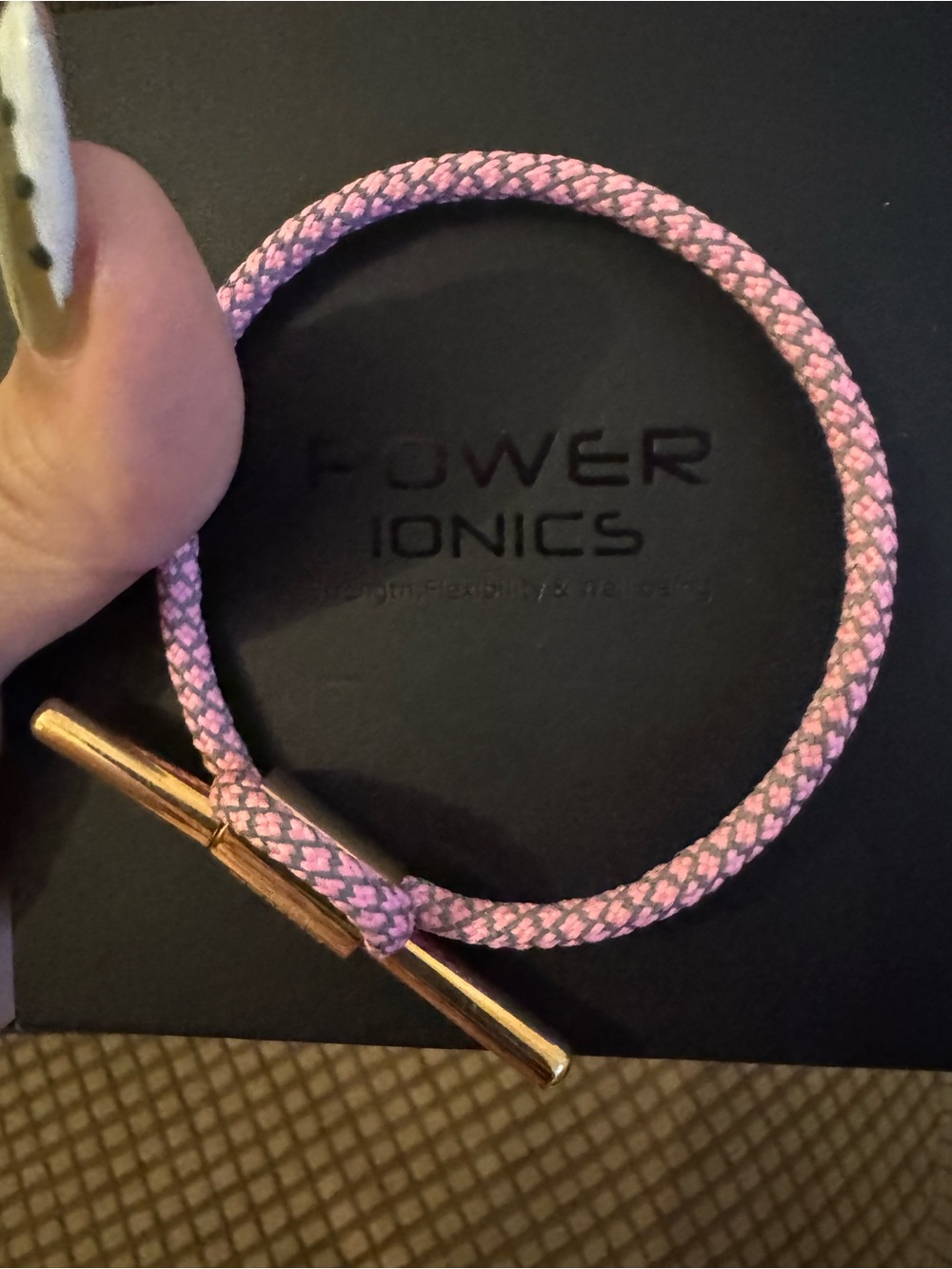 Pink Woven Cord Bracelet with Rose Gold Toggle Closure